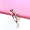 Purple Gold Twist Car Flower Ring, Simple Personalized Rose Gold Plated Hollow Twist Ring