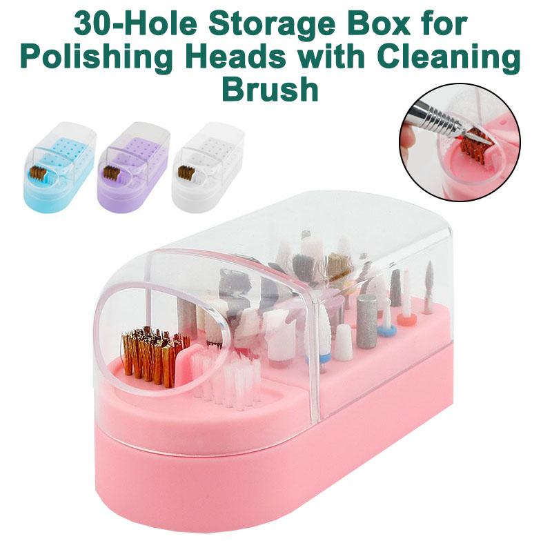 New Nail Drill Bits Organizer Box Nails Material Storage 30 Slots Nail Bag Organizer Nail Art Supplies MJSN04
