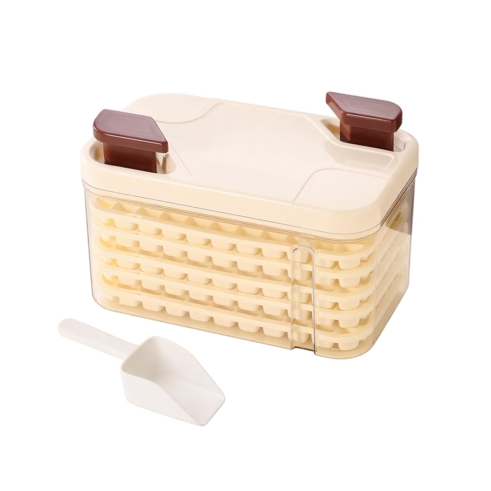 Press Type Tray, Large Capacity Double Layer Food Grade Ice for Home Freezer and Kitchen