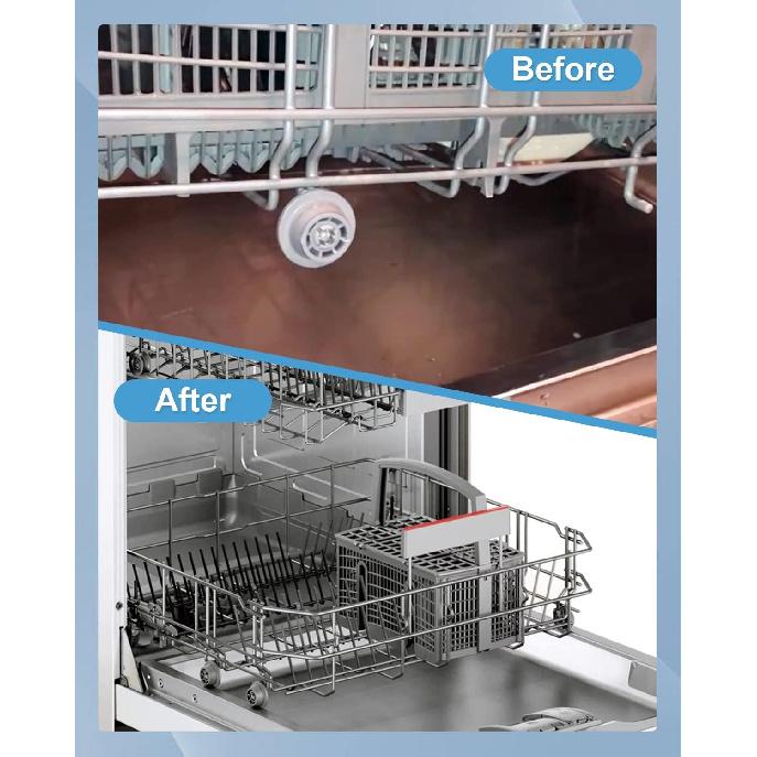 611475 Dishwasher Lower Dishrack Wheel Assembly - gray, Fit for Bosch Replace #bsh-00611475 1559847 AH3477735 AH8727387 4 Pack