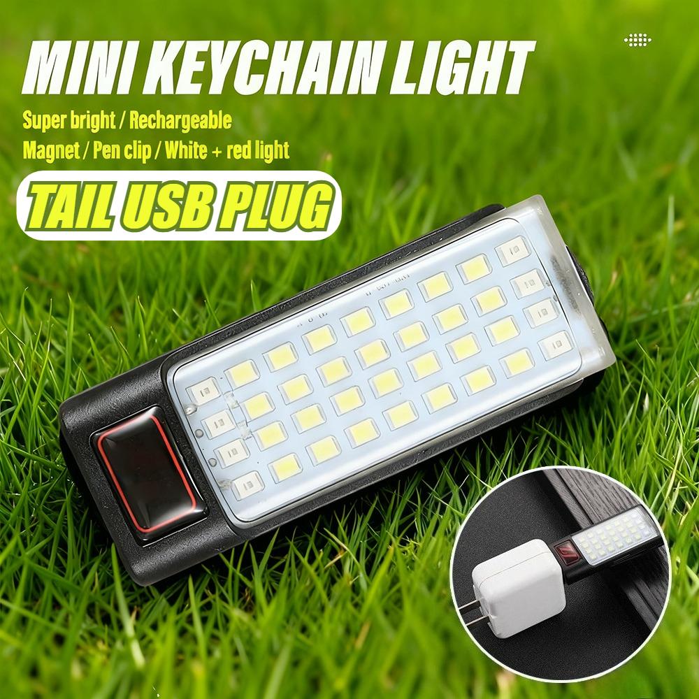 Wiederaufladbare MINI LED Taschenlampe Arbeitsleuchte Schlüsselanhängerlicht Campinglampe Leicht zu Tragen Mehrere Beleuchtungsmodi Wasserdichtes Material