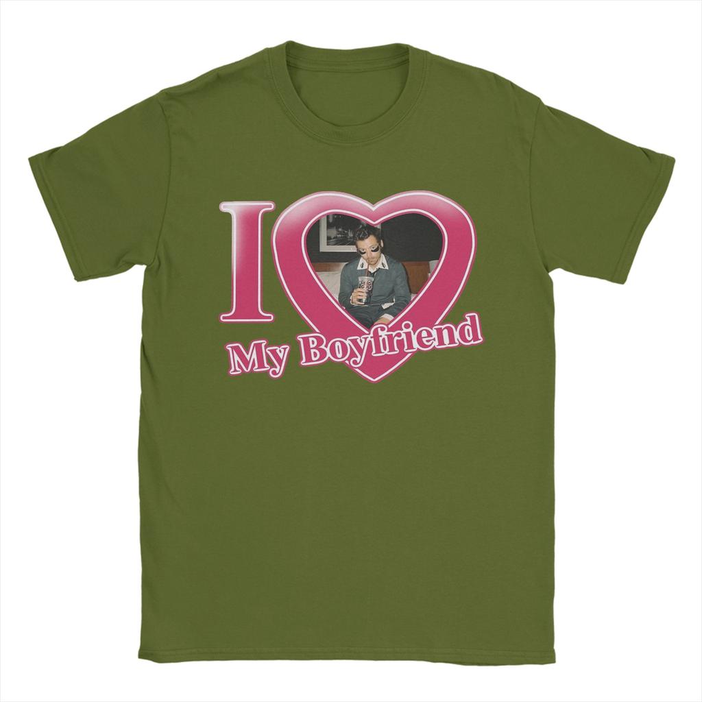 Harry Styles I Love My Boyfriend Mens T Shirt  Hipster Tees Short Sleeve O Neck TShirts Pure Cotton Plus Size Clothing