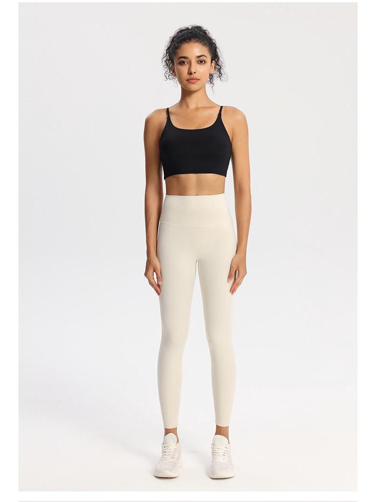 Nude Feel Shockproof Sports Bra with Sexy Straps and Removable Pads for Women – Fitness and Yoga Wear