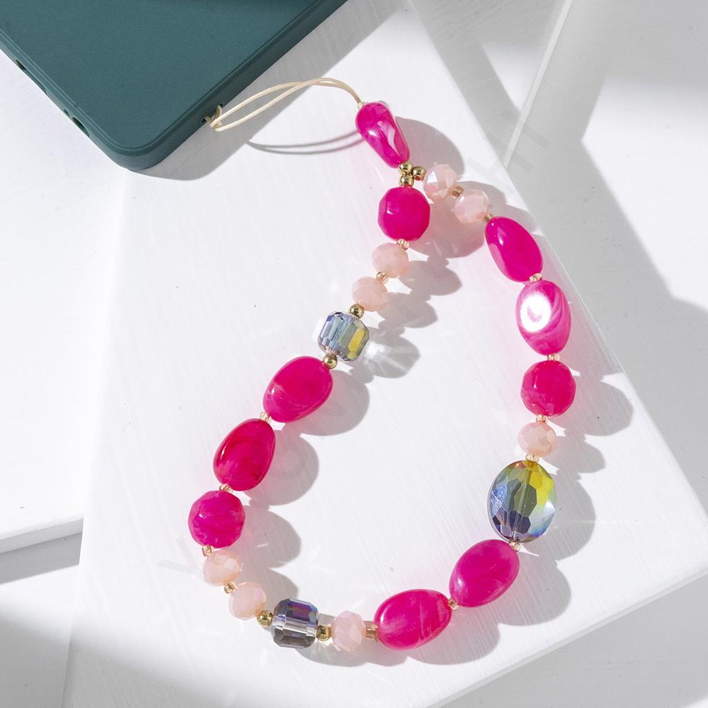 ins style color acrylic stone mix and match mobile phone chain fashion creative DIY mobile phone case pendant