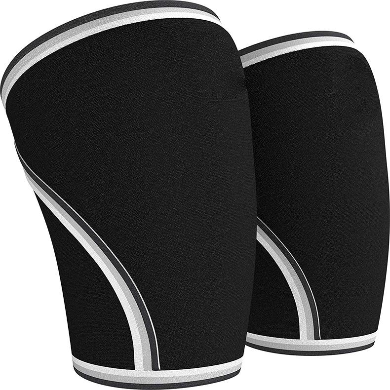 2026 Custom 7mm Nylon & Cotton Gym Sports Weightlifting Powerlifting Knee Pads Compression Sleeves Adjustable Strap