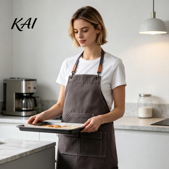 Breathable Artist Apron Waterproof Kitchen with Pockets, Chef Cooking for Men Women, Stain Resistant Cross Back Work Barista, Gardening, Painting