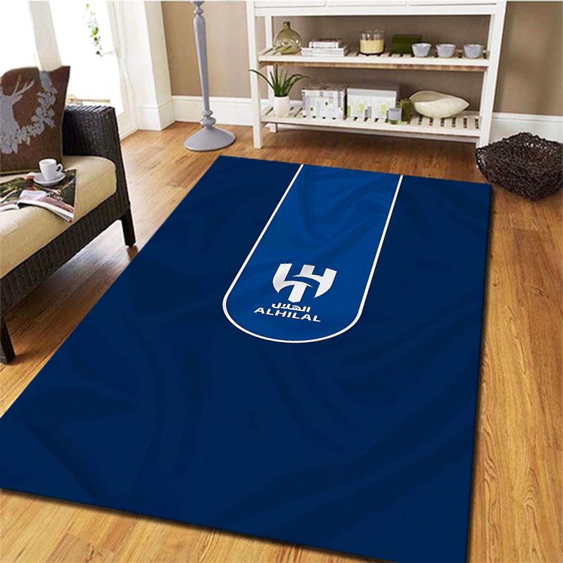 Tappeto Al-Hilal Saudi FC per Soggiorno Camera da Letto Casa Decorazione Divano, Tappetino Antiscivolo per Giochi Bambini