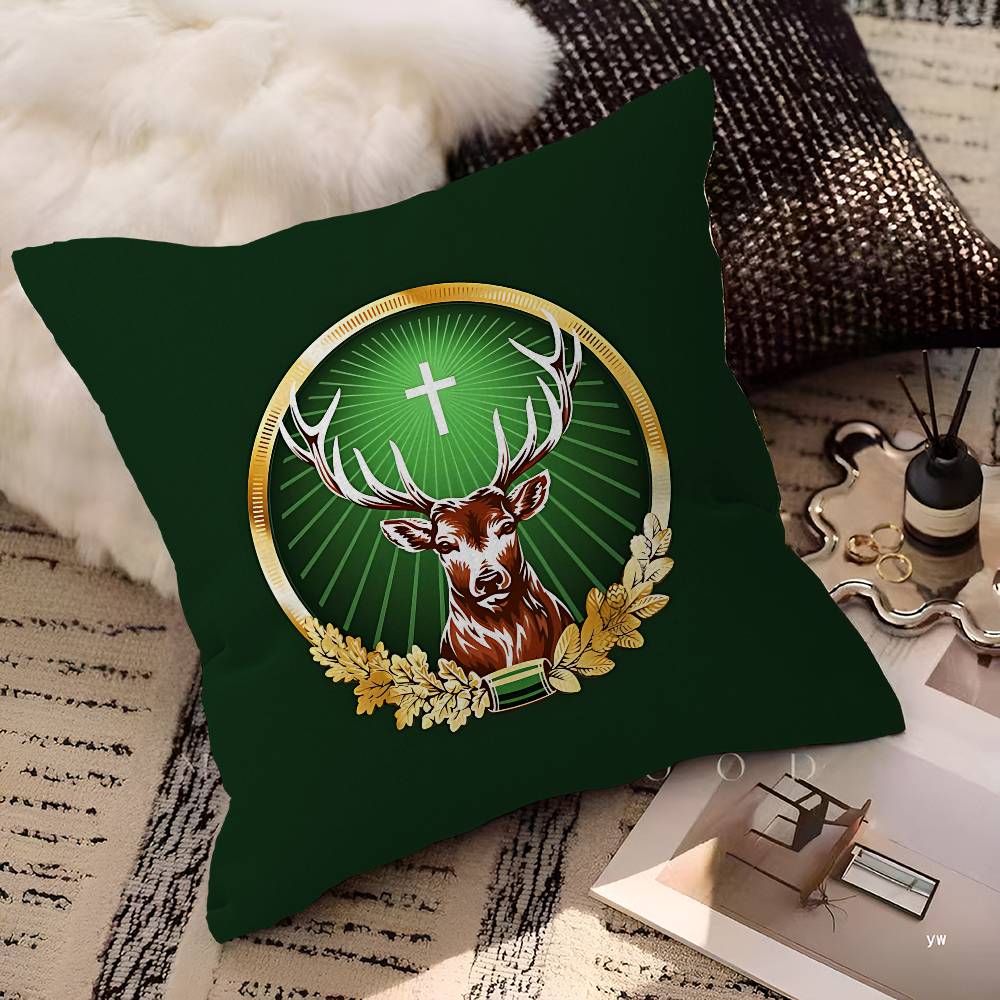 JJagermeisteres Logo Pillow Gift Home Office Decoration Pillow Bedroom Sofa Car Cushion CoverPillow Case