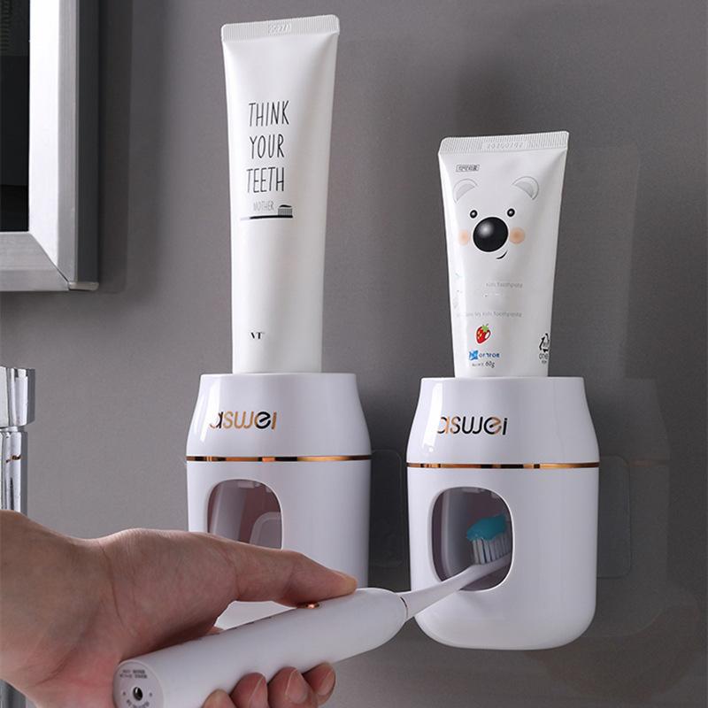 Upgrade Your Bathroom With This 1Pc Toothpaste Squeezer And Storage Rack - Automatic Toothpaste Refills Made Easy!