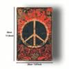 1pc Red Peace Symbol Metal Sign, Vintage Iron Wall Decor, 2D Flat Painting Hanging Sign for Home Bar Restaurant