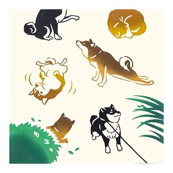 Kenema Tenugui Towel - Today's Shiba Inu - Chusen Dyed - Made in Japan - 100% Cotton - Approx. 35x90cm - 50281