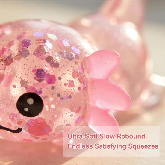 6 Stück Salamander-Kacke Quetschspielzeug Stressabbau Glitzernde Salamander-Kacke Stressball Sensorisches Spielzeug Dekompression Fidget Spielzeug Party