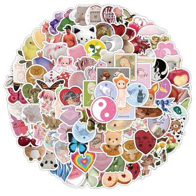 100 Cute Style Internet Celebrity Cute Graffiti Stickers Children's Stickers Mobile Phone Water Cup Waterproof Decorative Stickers