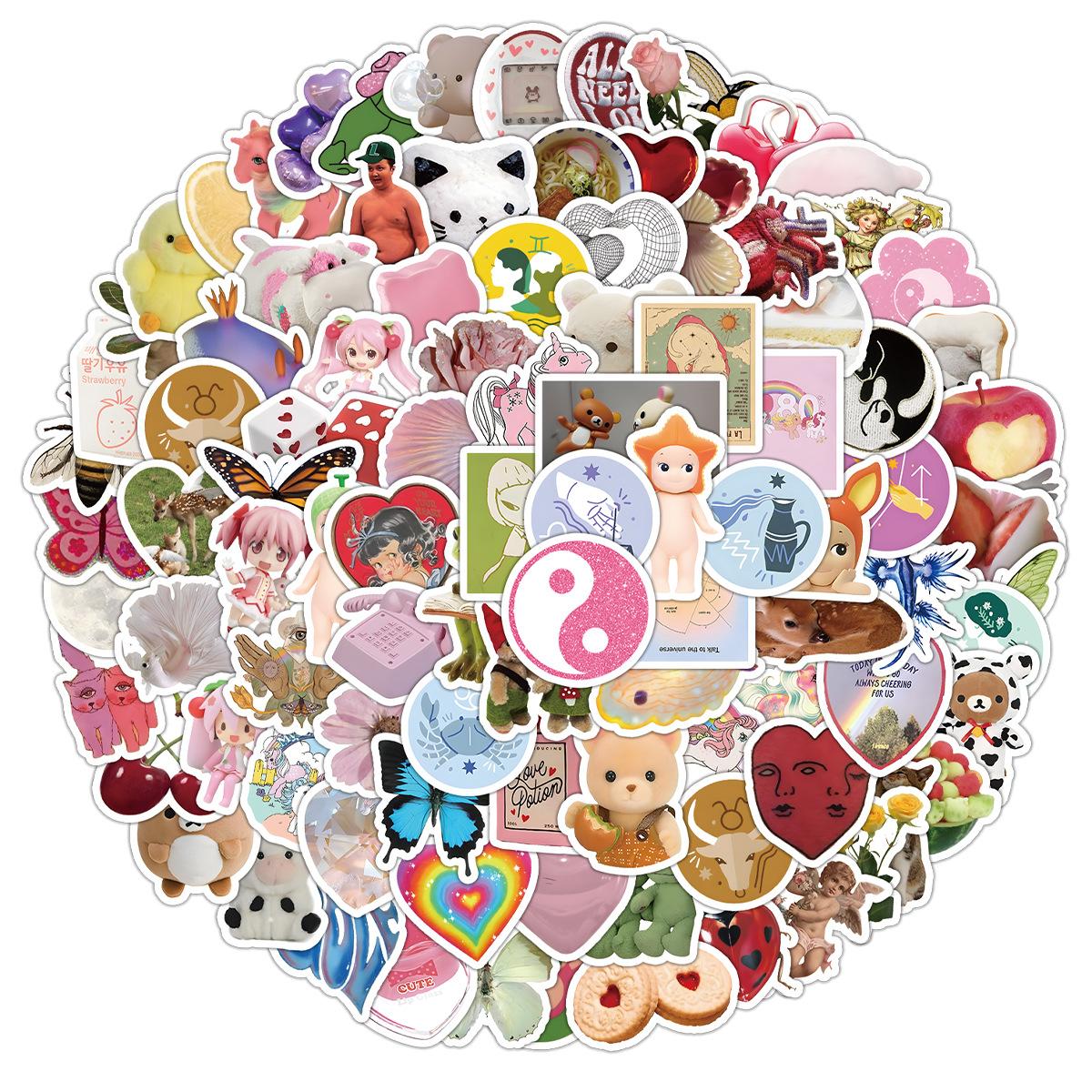 

100 Cute Style Internet Celebrity Cute Graffiti Stickers Children s Stickers Mobile Phone Water Cup Waterproof Decorative Stickers