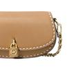 Michael Kors MK Mila Signature Lock White Stitching Accent Leather Tote Crossbody Bag Small Women Bags Beige 30T4GIMM1L-222