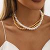 European and American Summer New Light Luxury Niche Pearl Necklace, Fashionable Versatile French Retro Stacked Neck Chain