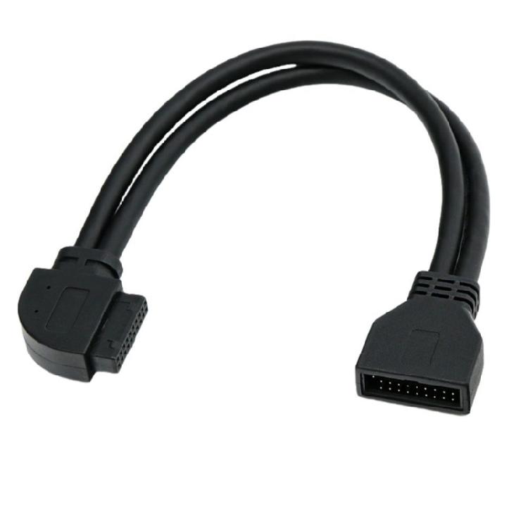 Fast Speed USB3.0 Internal Cable 19Pin 20Pin Right Angled Connector Shielding Flexible PVC For Desktop Motherboards