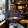 Men's Quick Dry Breathable Golf Polo Shirt Long Sleeve Button Collar Athletic Casual Shirt Sportswear
