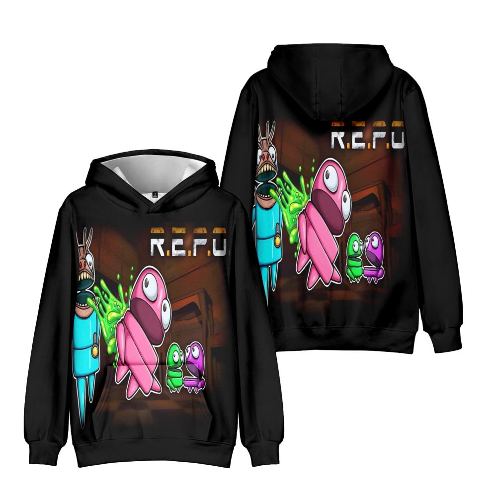 Мужские и женские толстовки REPO Streetwear Harajuku Casual Graphic Printed Hooded Pullover Sweatshirts XS