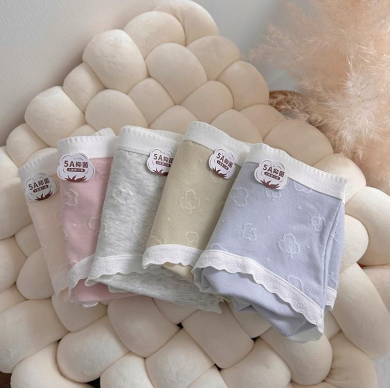 Dámské Kalhotky Pevná bavlna Elastická střední část pasu Dívčí spodní prádlo Tenké Prodyšné Intimní oblečení Dámské spodní prádlo Kalhotky