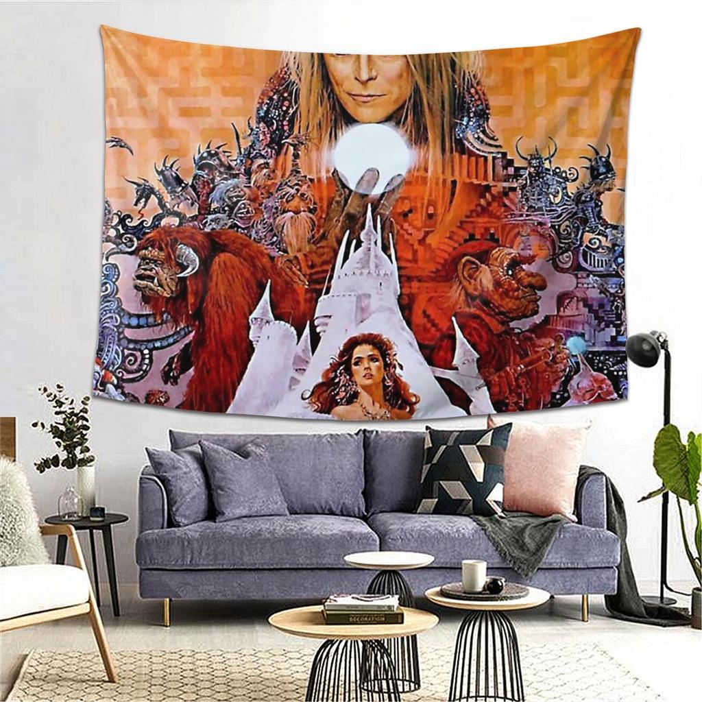 Labyrinth Filmplakat Wandteppich Dekor Kunst Ästhetische Wandteppiche für Wohnzimmer Schlafzimmer Heimwandtuch Wandbehang