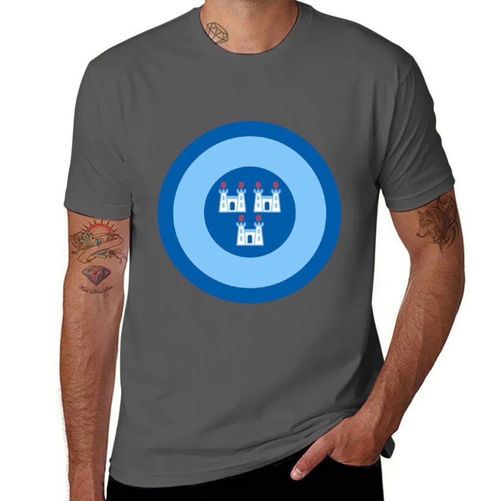 Dublin 3 Castles Blue Retro Mod Roundel TShirt T Shirts for Man Slim Fit Man Graphic T Shirt TShirt