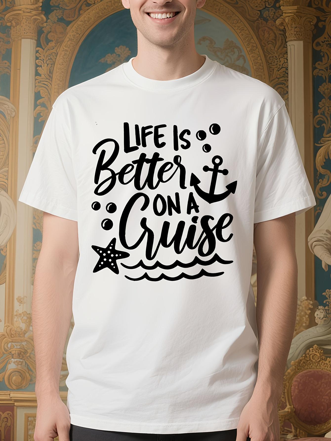 Unisex Cotton Crew Neck Tshirt with Life Is Better on a C... L