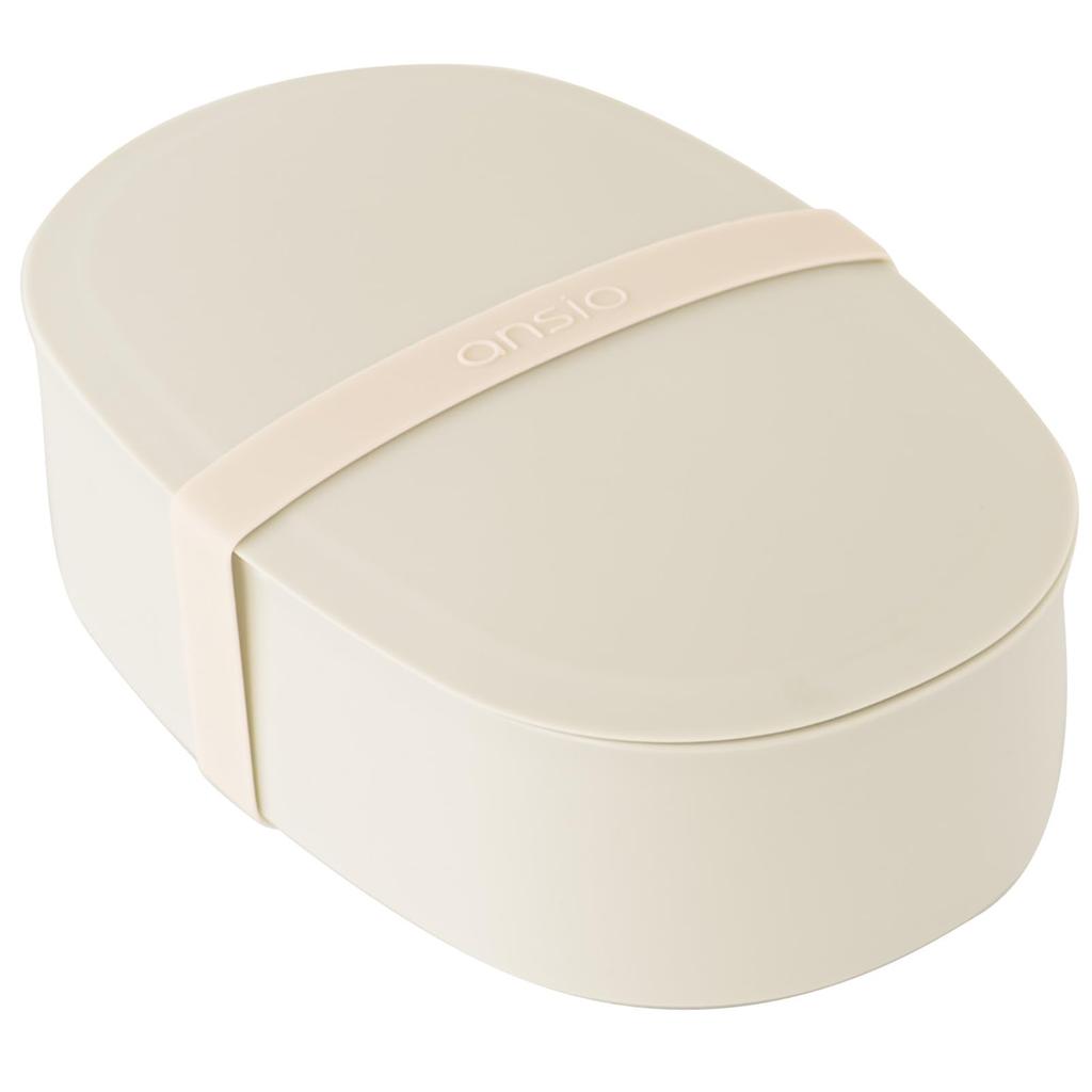 Ansio Soft Lunch Sand Easy To Dishwasher and Microwave Made In Box, 650ml, Beige, Clean, Safe, Japan, OVL-650