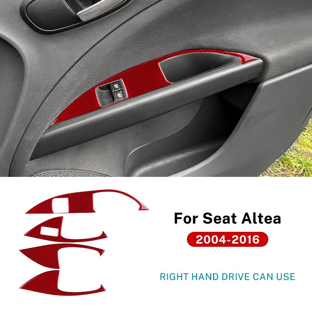 

Наклейка из настоящего мягкого углеволокна для Seat Altea 2004-2011 2012 2013 2014 2015 2016 LHD RHD Панель стеклоподъемника автомобиля Внутренняя отделка