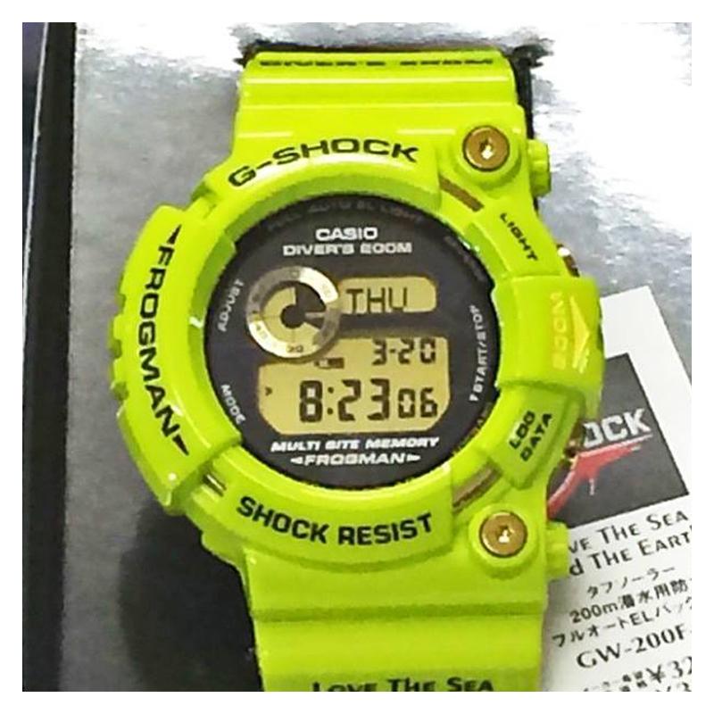 Casio G-SHOCK series FROGMAN series 200 meters waterproof quartz movement resin strap Japanese and Korean watch men's watch black dial GW-200F-3JR