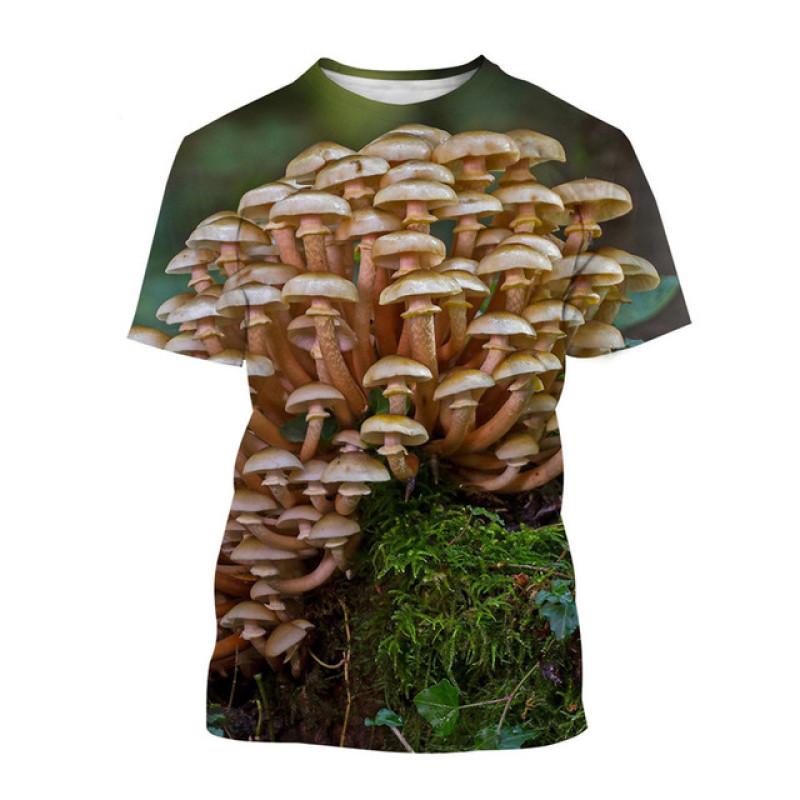 Osobnost Móda Houba Unisex Ležérní Tričko s Krátkým Rukávem Kulatý Výstřih Top Nový Zábavný HD 3d Potisk Letní Nadměrná Velikost Tričko