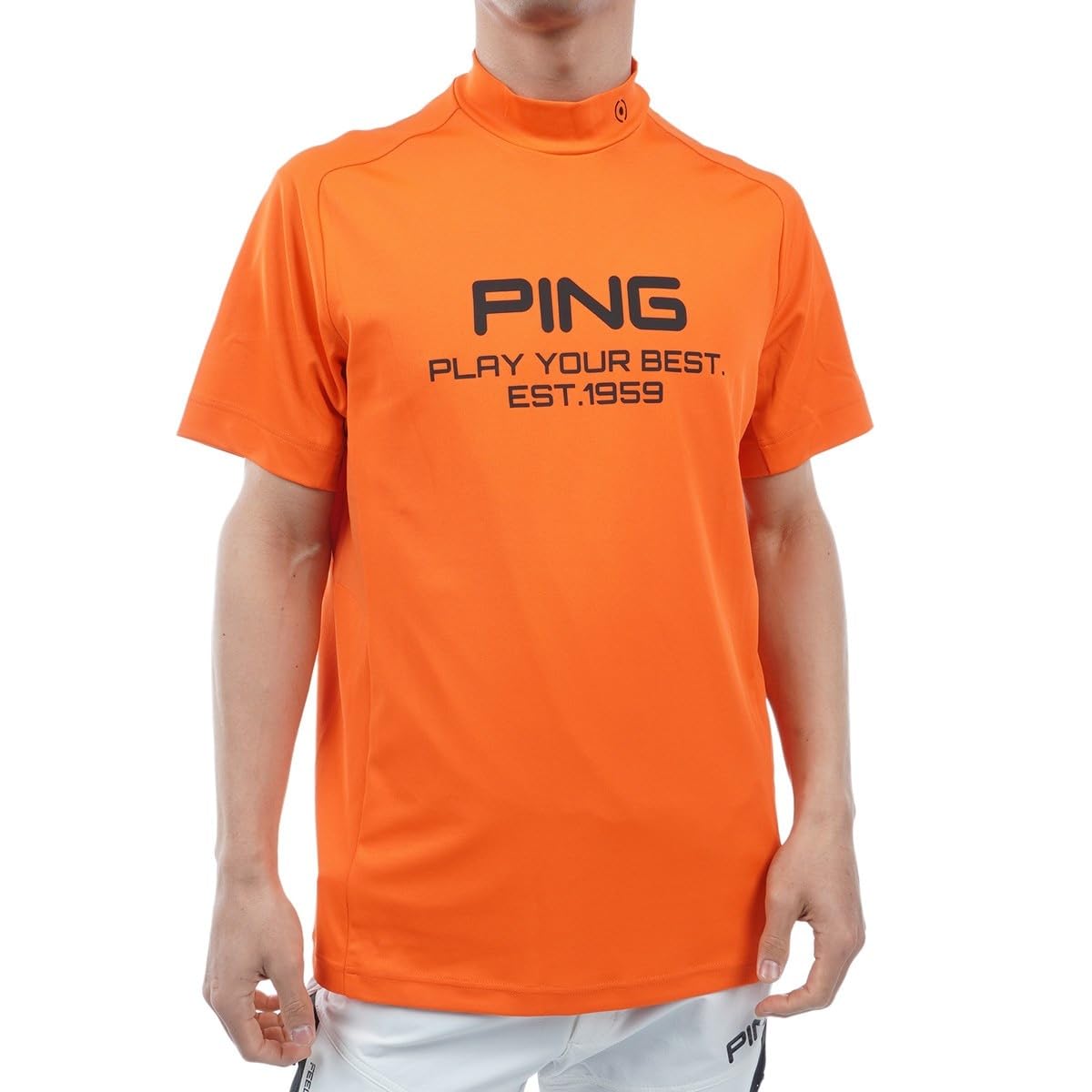 

shirt UV Golf innerwear L [Pin Apparel] Men s short-sleeved high-neck (moisture-wicking, quick-drying, protection) / / 621-4167207 150_Orange