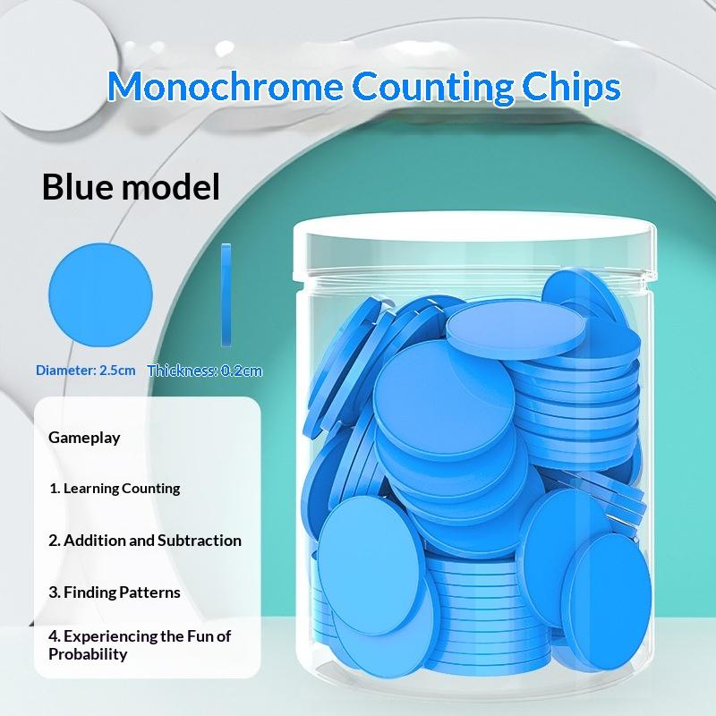100Pcs Plastic Counting Tokens Colored Round Addition Subtraction Operation Math Teaching Tool Board Game Tokens Bingo Markers
