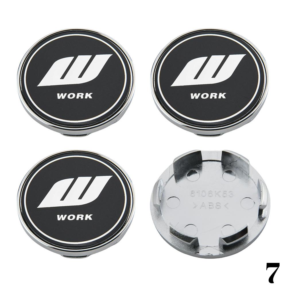 4PCS WORK Center Cap 53mm & 54mm Wheel Caps MEISTER VS EQUIP Emblem Wheel Cover Cap Hubcaps Car Rim Accessories
