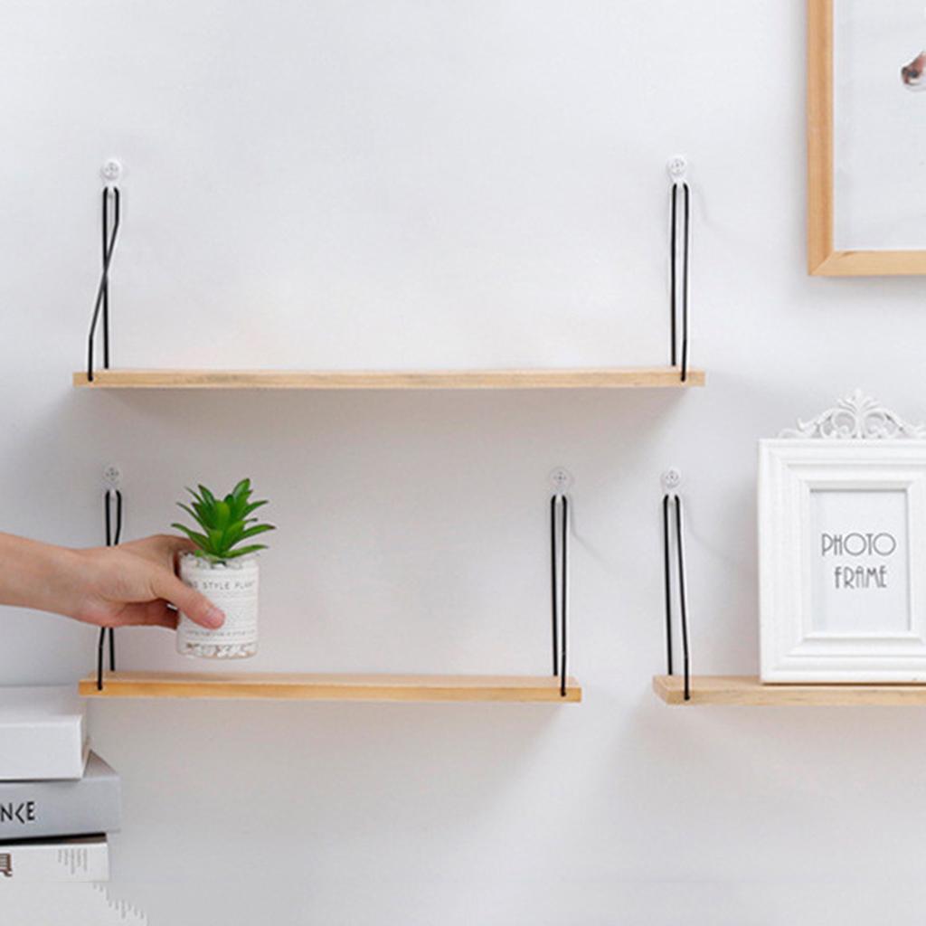 Floating Shelves Wall Mounted Wood Hanging Display Storage Beige S