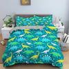 Cartoon Dinosaur Duvet Cover Kawaii Dinosaurs Comforter Cover Jungle Ancient Animals Bedding Set For Girls Boys Full King Size