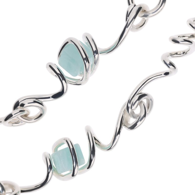 NEUF PIECE CLIMBING PLANT BLUE OPAL NECKLACE