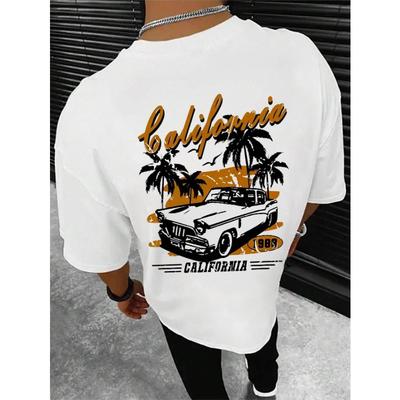 California Ekstrem Sporları Yarışları Tişört Erkek Moda Pamuklu Giysiler Yazlık Tişörtler Hip Hop Bol Kesim Günlük Üstler