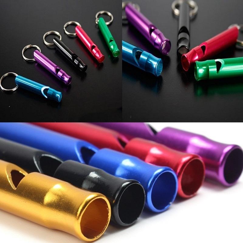 4Pcs/Set Aluminum Alloy Small Whistle Key Ring Keychain for Outdoor Survival Camping Emergency Sport Safety Rape