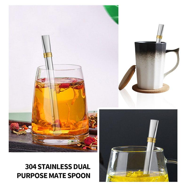 3pcs Yerba Mate Bombilla Gourd Drinking Filter Straws Stainless Steel Flat Head Straw Filter Reusable Kitchen Straws Accessories