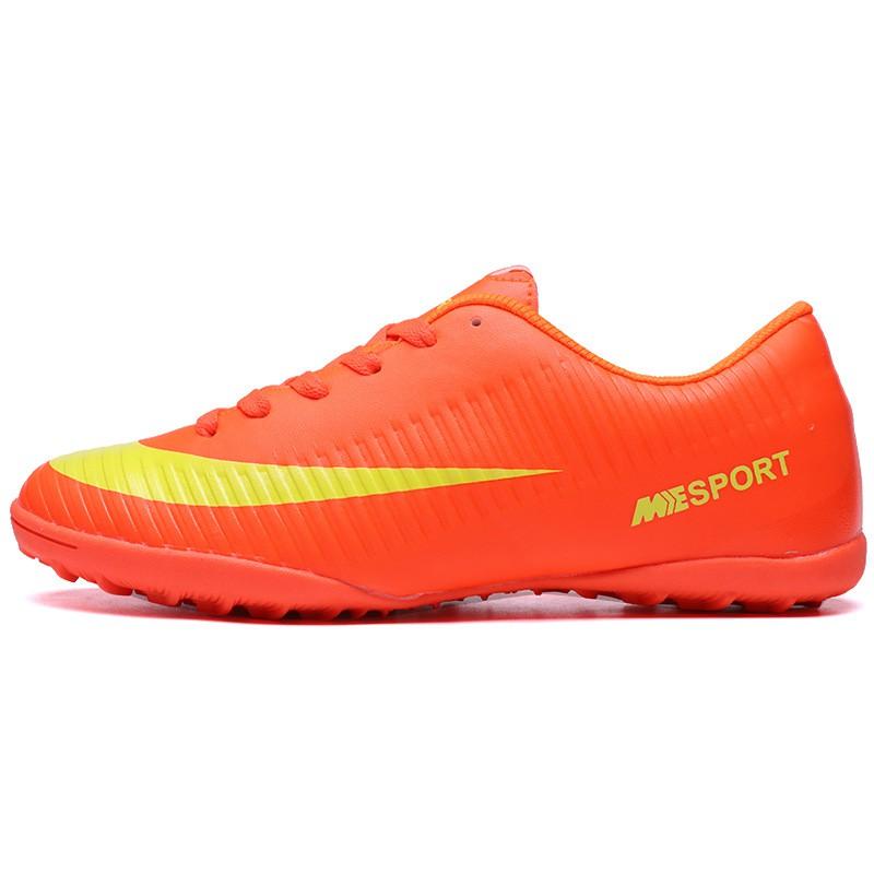 Mens Womens Youth Football Cleats Low-Cut Synthetic Leather Breathable Non-Slip Training Match Shoes Artificial Turf