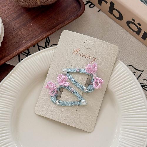 Korean Pearl Bow Rhinestone Love Hairpin Hair Ring High-end Temperament Does Not Hurt The Side of The Hair The Girl's Hairpin
