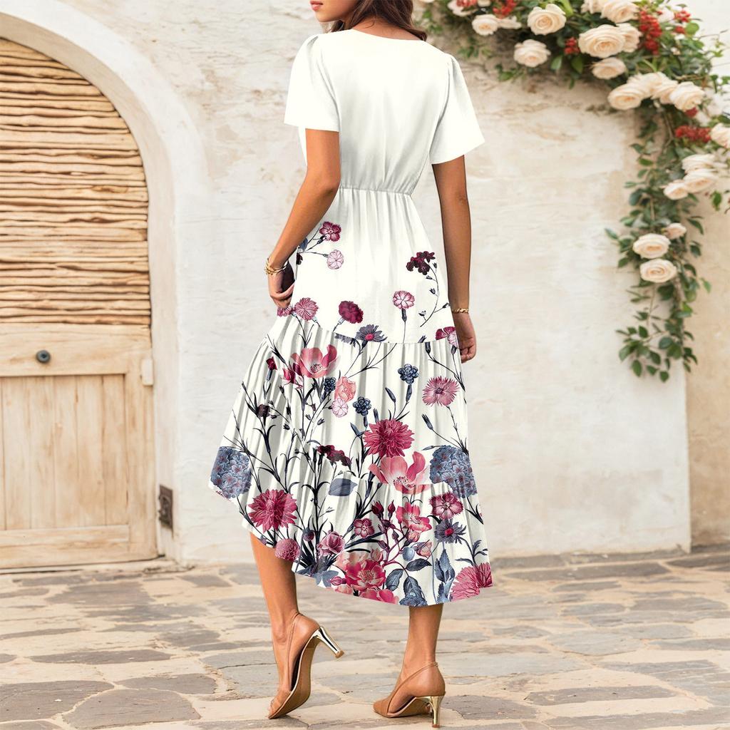 Women's Flowy Dresses Women's Summer Dresses Casual Short Sleeve Maxi Dresses Formal Maxi Dresses
