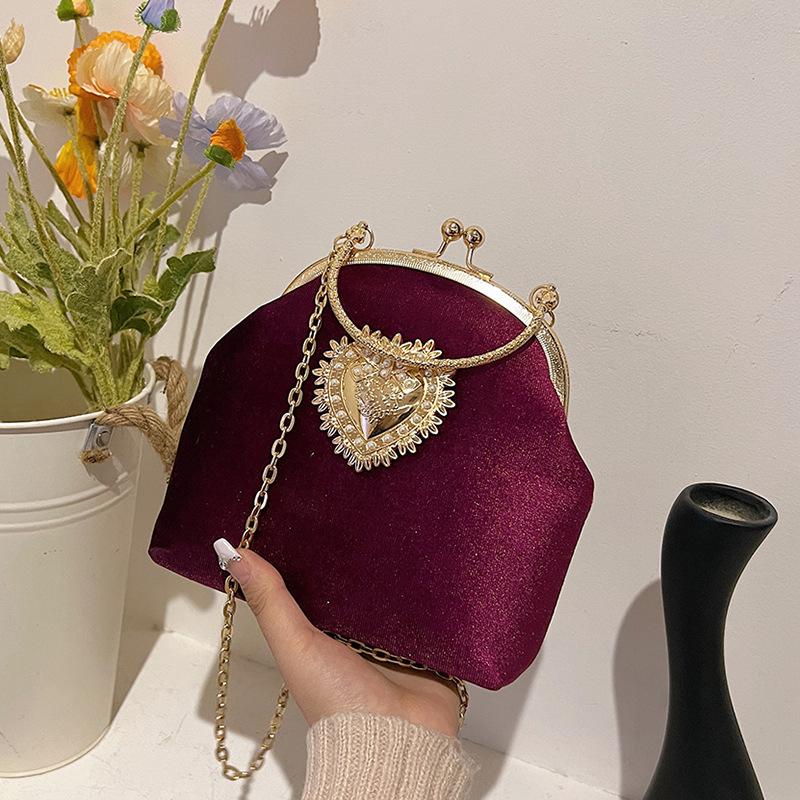 

Women bags women s bags 2025 new Chinese style retro texture portable chain messenger dinner bag чорний
