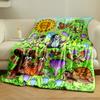 Smiling Animals and Insects Among Flowers In a Cheerful, Sunny Scene. for All Seasons Blanket Lunch Break Throw Gift