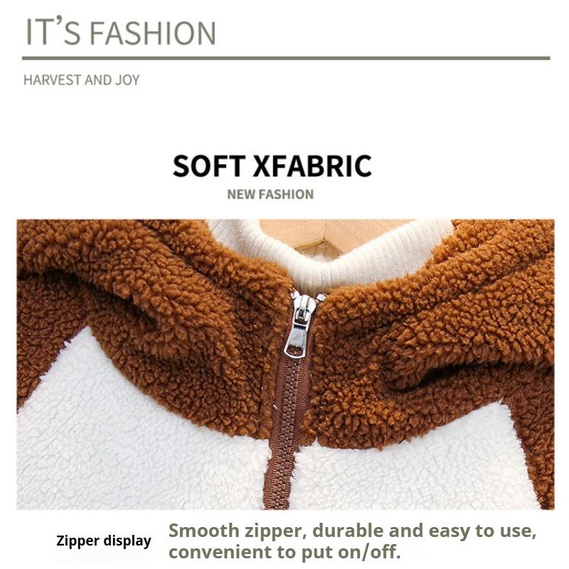 Boys' Lambskin Coat Autumn and Winter Children's Thick Wool Sweater Polar Fleece Children's Plush Cotton Coat