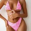 2024 New Swimsuit Russia Burst Solid Color Sexy Sports Swimsuit with Breast Pad Women's Two-piece Swimsuit Sexy Beach Bikini
