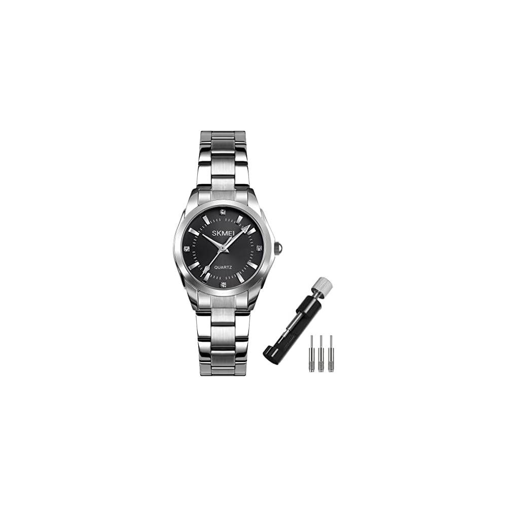Silver Stainless Steel Waterproof Classic Analog Quartz Watch for Women