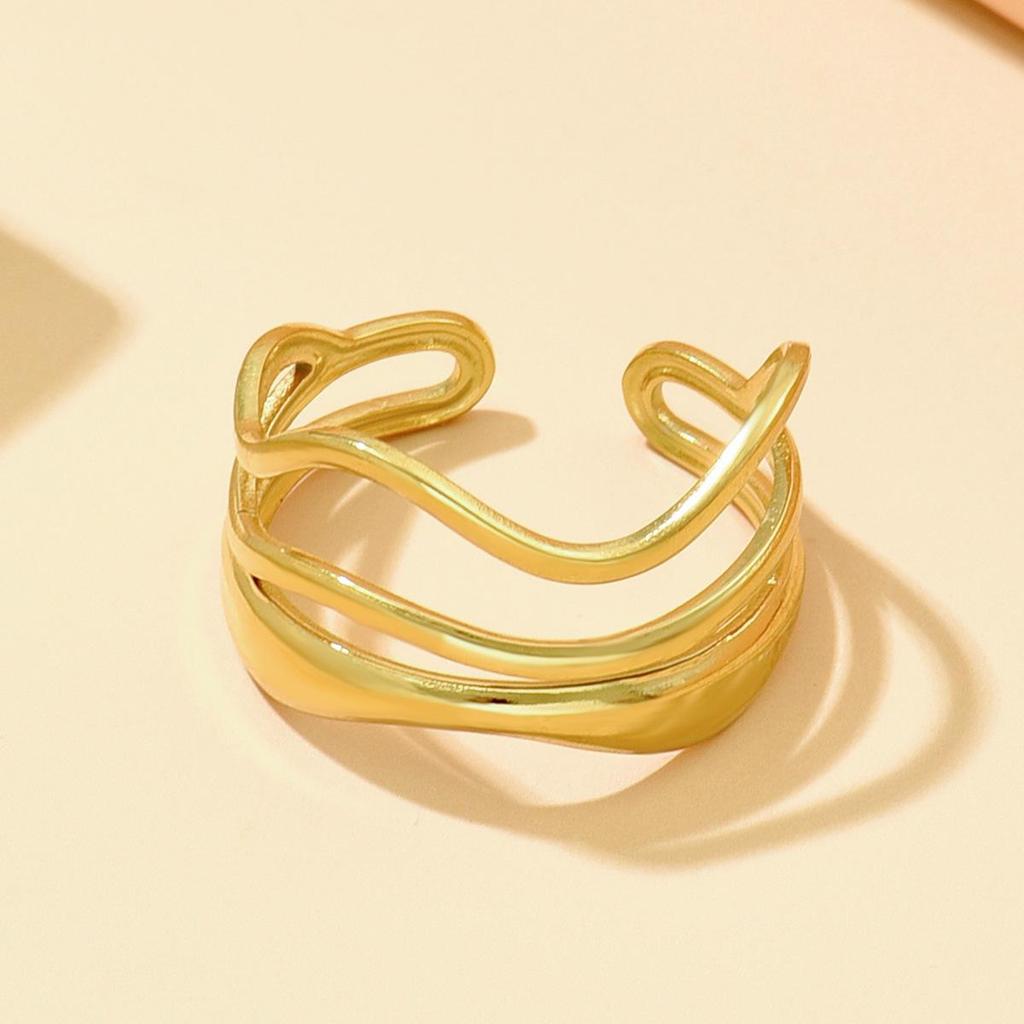 Titanium Steel Multi-Layer Adjustable Stacking Ring for Women