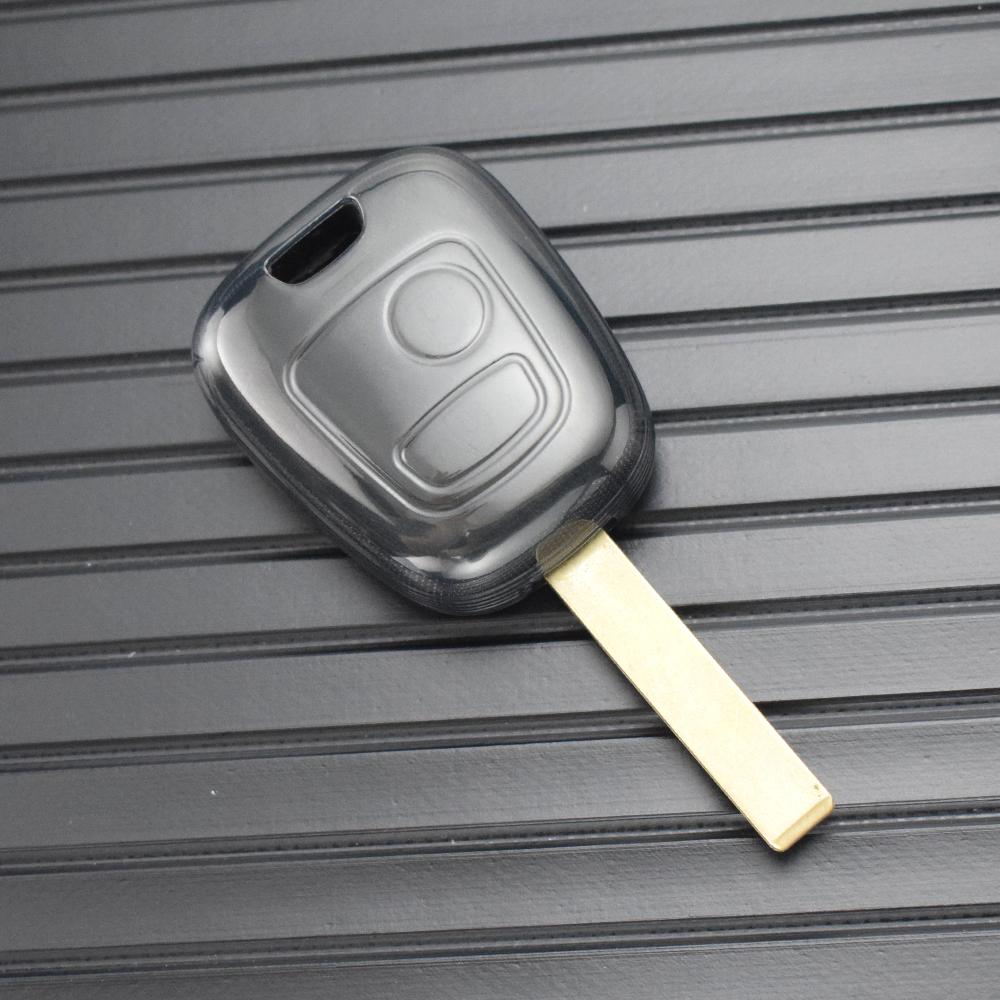 Auto For Citroen C1 C4 Shell Fob Protector For Peugeot 106 107 206 207 306 307 406 407 Transparent TPU Car Remote Key Case Cover Accessories